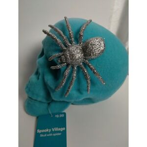 Halloween Blue Skull With Spider
